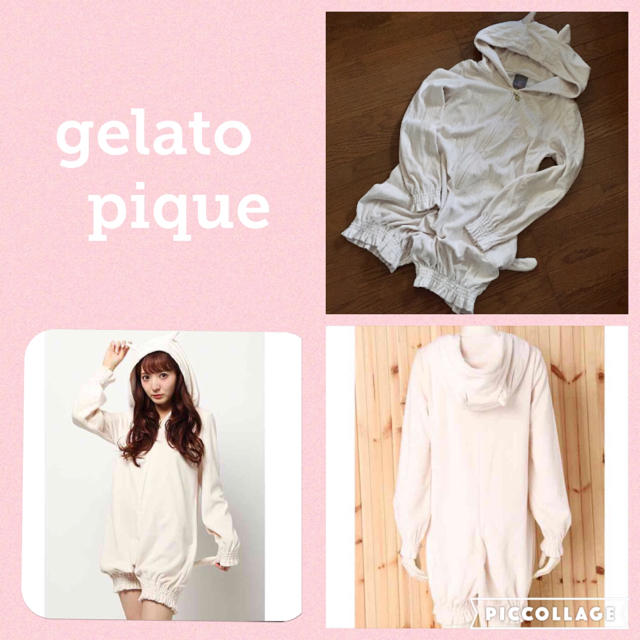 gelato pique(ジェラートピケ)の美品 ベロアキャットロンパース♡ レディースのルームウェア/パジャマ(ルームウェア)の商品写真