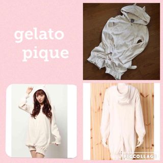 ジェラートピケ(gelato pique)の美品 ベロアキャットロンパース♡(ルームウェア)