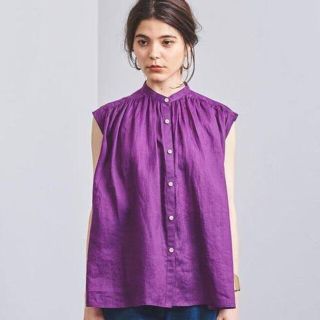 ユナイテッドアローズ(UNITED ARROWS)のユナイテッドアローズ リネンシャツ ラミーシャツ ノースリーブ 定価1.3万(シャツ/ブラウス(半袖/袖なし))