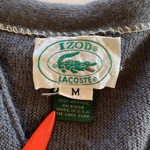 LACOSTE(ラコステ)の80s 〜90s LACOSTE IZOD カーディガン　アメリカ製 レディースのトップス(カーディガン)の商品写真