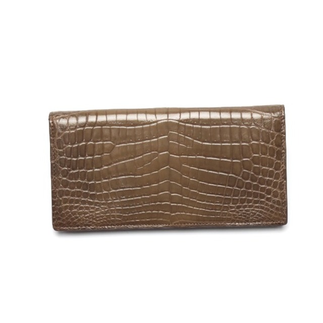 長財布 ブラウン GENUINE CROCODILE SKIN-
