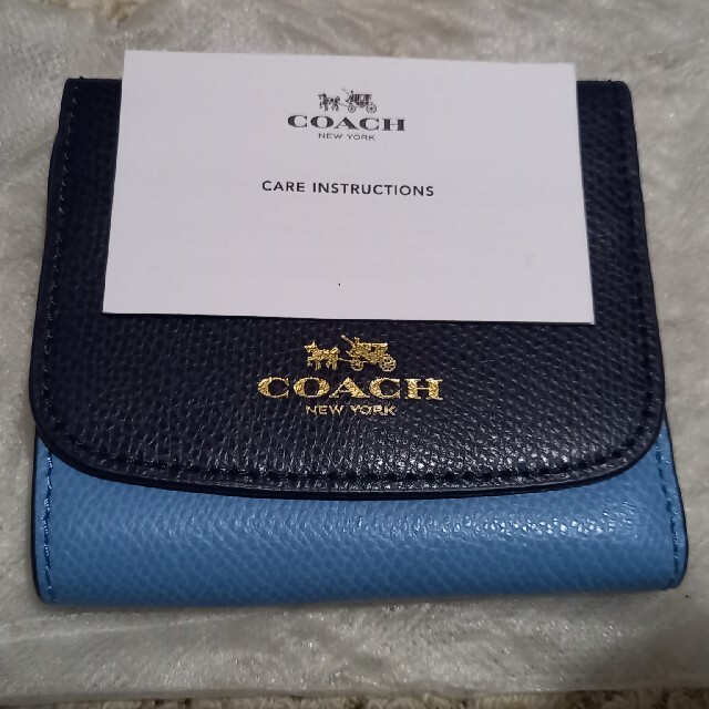 COACH   コーチ COACH 三つ折り財布 ミニ財布 ブルー 青色の通販 by