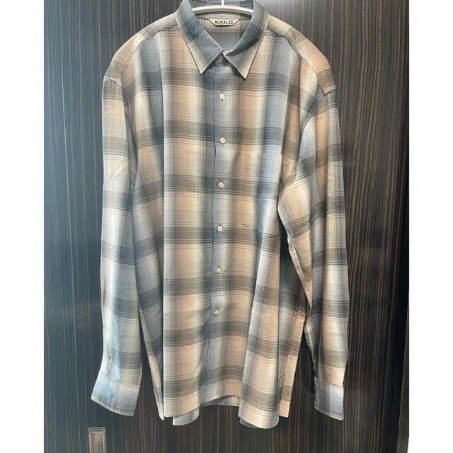 COMOLI(コモリ)の20AW AURALEE SUPERLIGHT WOOL CHECKSHIRTS メンズのトップス(シャツ)の商品写真