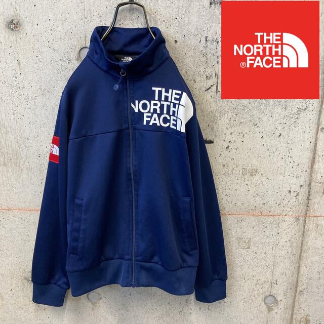 THE NORTH FACE(ザノースフェイス)のノースフェイス 　ジャージ　ネイビー　ビックロゴ  キッズ140 キッズ/ベビー/マタニティのキッズ服男の子用(90cm~)(ジャケット/上着)の商品写真