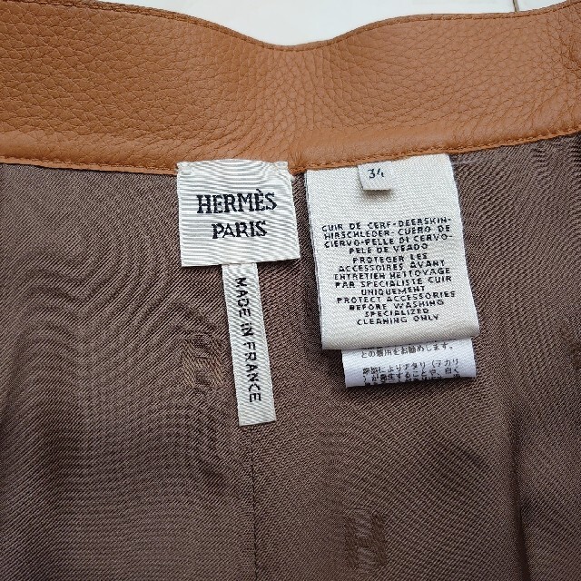 Hermes(エルメス)のHERMES　レザースカート　フランスサイズ34 レディースのスカート(ひざ丈スカート)の商品写真