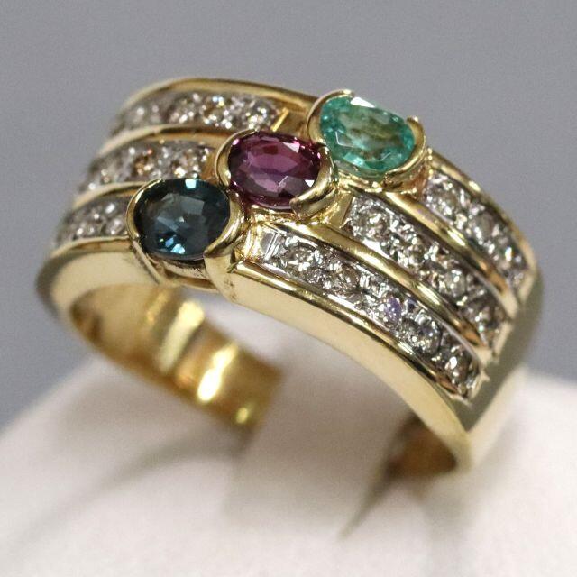 K18エメラルドルビーサファイアリング #12 - アクセサリー K18エメラルドルビーサファイアリング #12 - アクセサリー