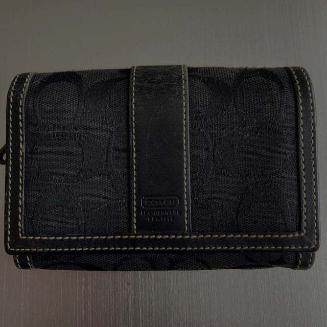 coach コーチ　財布　黒　ブラック　美品　三つ折り　MA00160