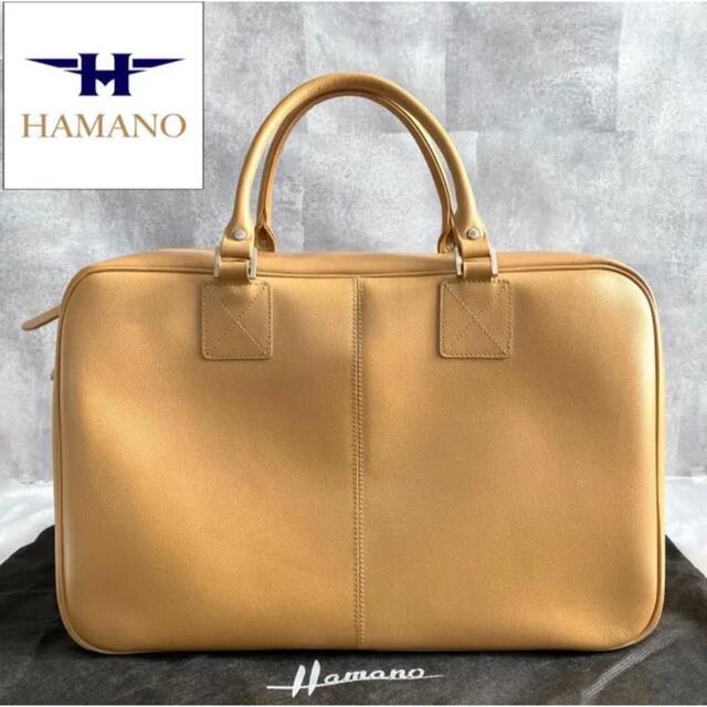 濱野皮革工藝/HAMANO(ハマノヒカクコウゲイ)の【美品】HAMANO 濱野皮革工藝 ライトブラウン 大容量レザー ボストンバッグ レディースのバッグ(ハンドバッグ)の商品写真