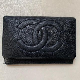 シャネル(CHANEL)のCHANEL シャネル 財布 2つ折り ヴィンテージ キャビアスキン(財布)