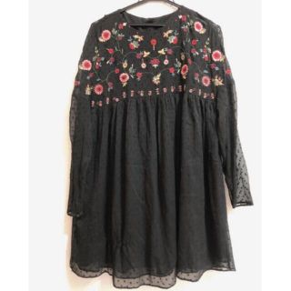 ザラ(ZARA)のzara 刺繍チュニックワンピース(チュニック)