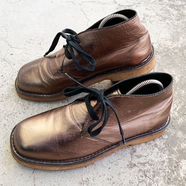 【 tomas maier 】トーマスマイヤー　25cm ブーツ 革靴　ゴールド メンズの靴/シューズ(ブーツ)の商品写真