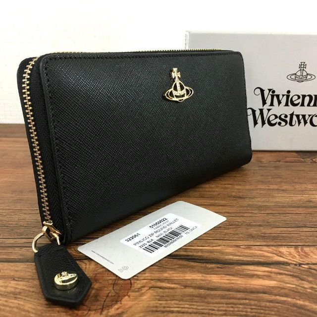 新品  Vivienne Westwood ／２つ折り長財布／ブラック／箱袋付