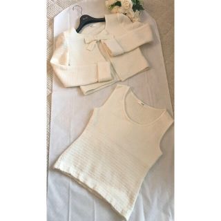 ルネ(René)のRene ニットオフホワイトジャケット　アンサンブル美品❣️(カーディガン)