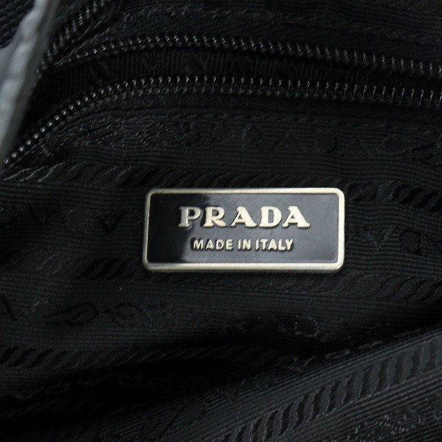 プラダ PRADA ショルダーバッグ ナイロン ロゴ 三角プレート 黒 3