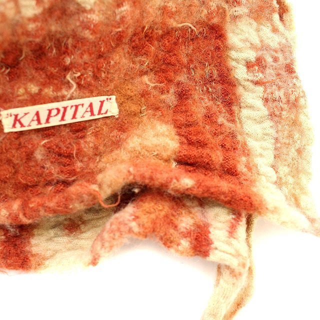 キャピタル kapital ストール 縮絨 ウール マフラー ショール 赤