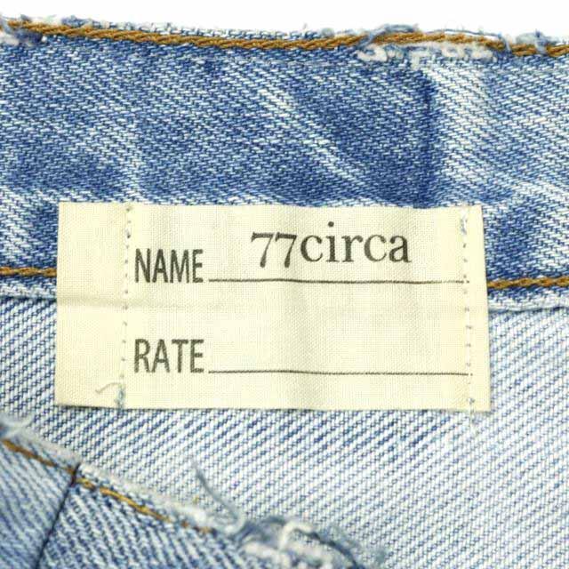77CIRCA(ナナナナサーカ)のナナナナサーカ 77circa タイトスカート ひざ丈 デニム 切替 水色 レディースのスカート(ひざ丈スカート)の商品写真