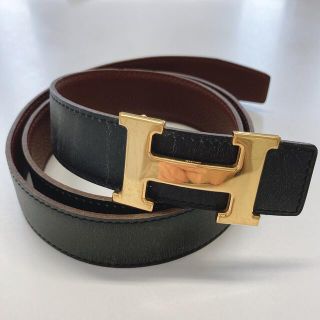 エルメス(Hermes)の★エルメス　HERMES コンスタンス Hベルト 黒 メンズ レディース(ベルト)