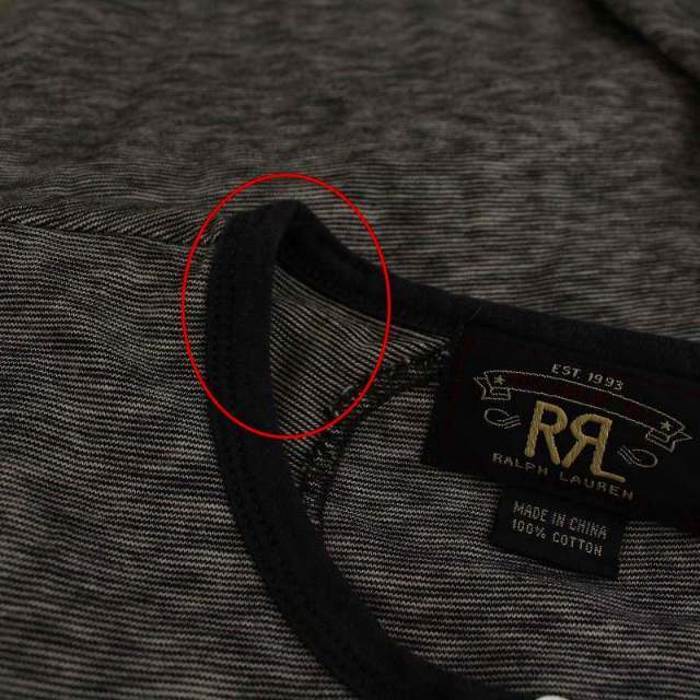 RRL(ダブルアールエル)のダブルアールエル ラルフローレン バンドカラー 総柄 Tシャツ XS グレー メンズのトップス(Tシャツ/カットソー(半袖/袖なし))の商品写真