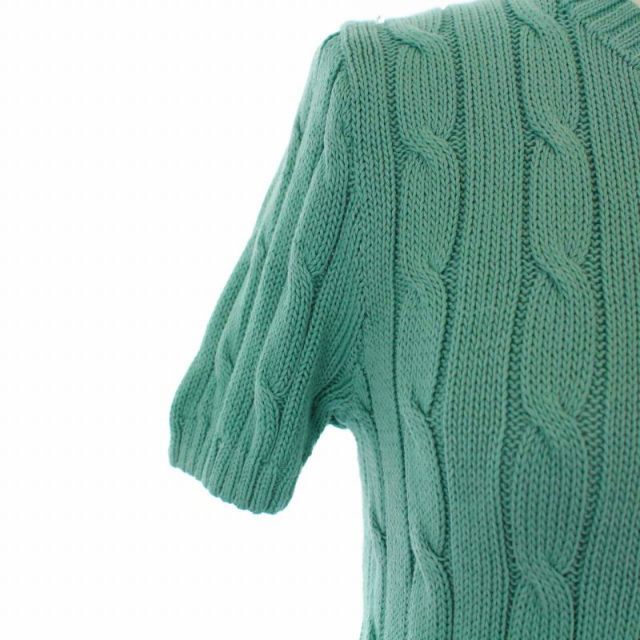 ポロ ラルフローレン ケーブルニット セーター 半袖 タグ付き S ミント 緑