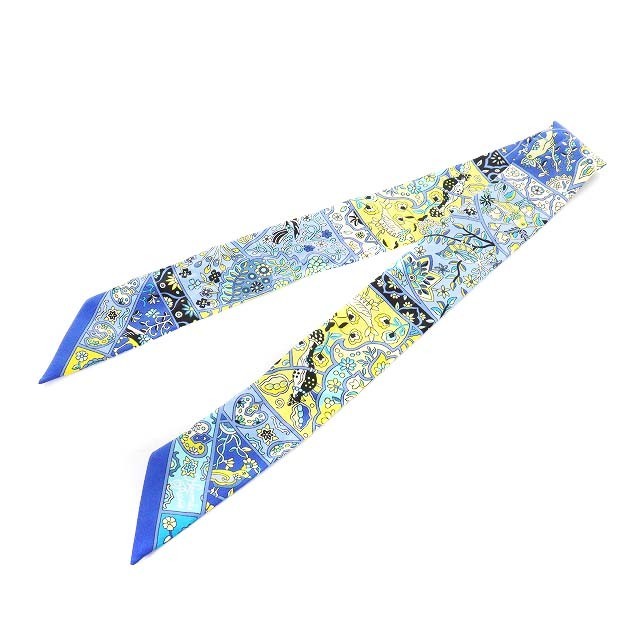 美品❣️レア エルメス ツイリー 花咲く鳥たちの国で ブルー 青-