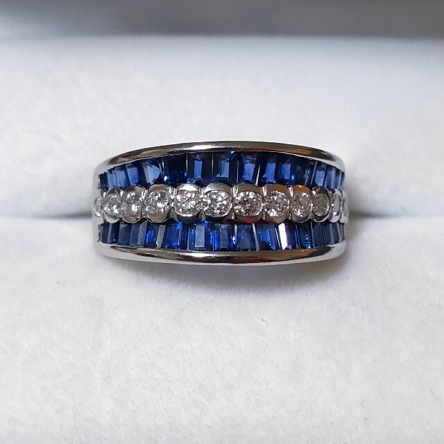 ダイヤモンド×サファイア リング Pt900 1.67ct 6.4g
