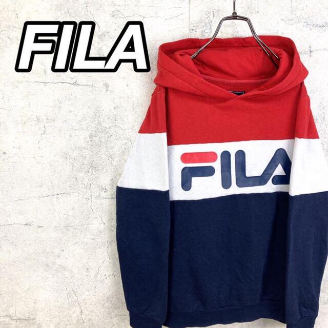 FILA(フィラ)の希少 90s フィラ パーカー ビッグプリント マルチカラー メンズのトップス(パーカー)の商品写真