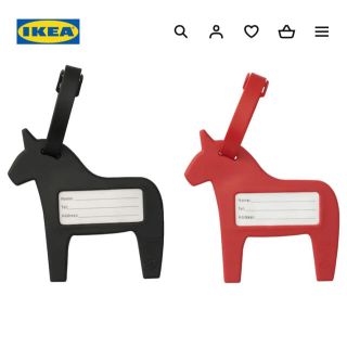 イケア(IKEA)のIKEA イケア　ヘスターゲ 荷物タグ　レッド/ブラック(旅行用品)