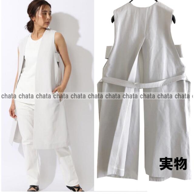 定32400円【DES PRES デプレ】バックスリットベルテッドロングジレ