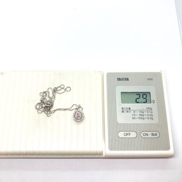 新品 Pt 天然ピンクダイヤモンド ネックレス PD:0.051 D:0.33 レディースのアクセサリー(ネックレス)の商品写真