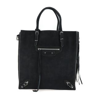 バレンシアガ(Balenciaga)のBALENCIAGA バレンシアガ  ペーパー A5 トートバッグ 357330 スウェード   ブラック   ハンドバッグ スエード 【本物保証】(トートバッグ)