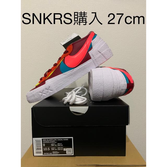 NIKE(ナイキ)のNike Sacai Kaws Blazer Low Team Red サカイ メンズの靴/シューズ(スニーカー)の商品写真