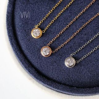 No.195 一粒 CZダイヤ ステンレス シルバー ネックレス(ネックレス)