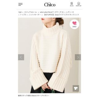 フーズフーチコ(who's who Chico)の2wayワイドリブハイネックニット　(ニット/セーター)