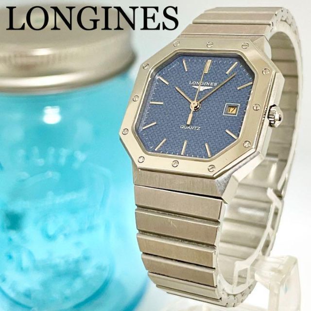 LONGINES(ロンジン)の23 ロンジン時計　レディース腕時計　高級　ネイビー　スクエア　デイト入り レディースのファッション小物(腕時計)の商品写真