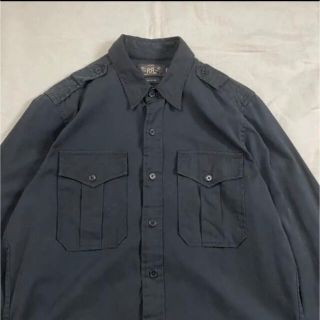 ダブルアールエル(RRL)のRRL ラルフローレン ダブルアールエル　ラルフ　サファリシャツ 黒 古着(シャツ)