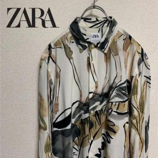 ザラ(ZARA)の【美品】ZARA ザラ レーヨン 総柄 アートシャツ M(シャツ)