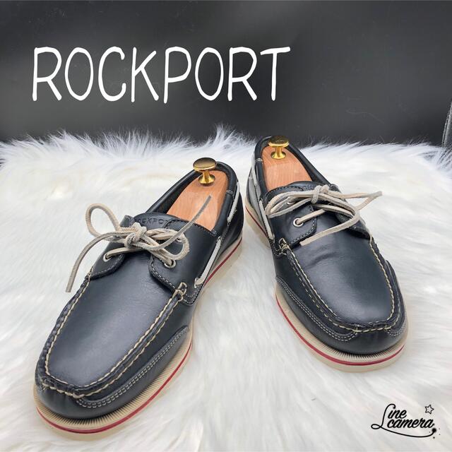 ROCKPORT ロックポート 26 デッキシューズ ネイビー レザー 8W