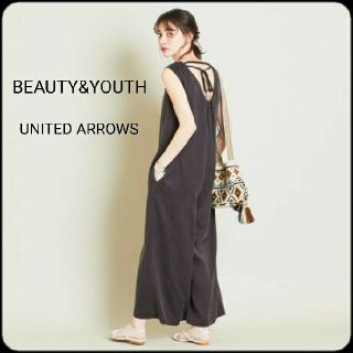 ビューティアンドユースユナイテッドアローズ(BEAUTY&YOUTH UNITED ARROWS)の【美品】完売品　BEAUTY&YOUTH オールインワン　サロペット　グレー　黒(サロペット/オーバーオール)