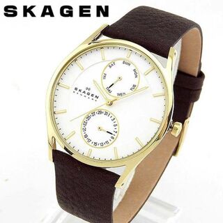 スカーゲン(SKAGEN)の218 スカーゲン時計　メンズ腕時計　アンティーク　新品未使用　ゴールド(腕時計(アナログ))