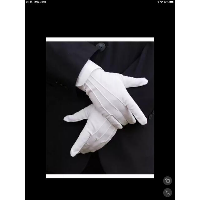 新品未使用　白手袋　ホワイト　グローブ　WHITE GLOVES メンズのファッション小物(手袋)の商品写真