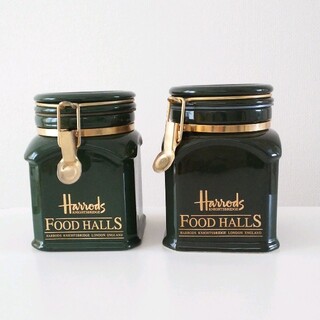 ハロッズ(Harrods)の美品  Harrods紅茶 ハロッズ 陶器 キャニスター 2個セット(容器)