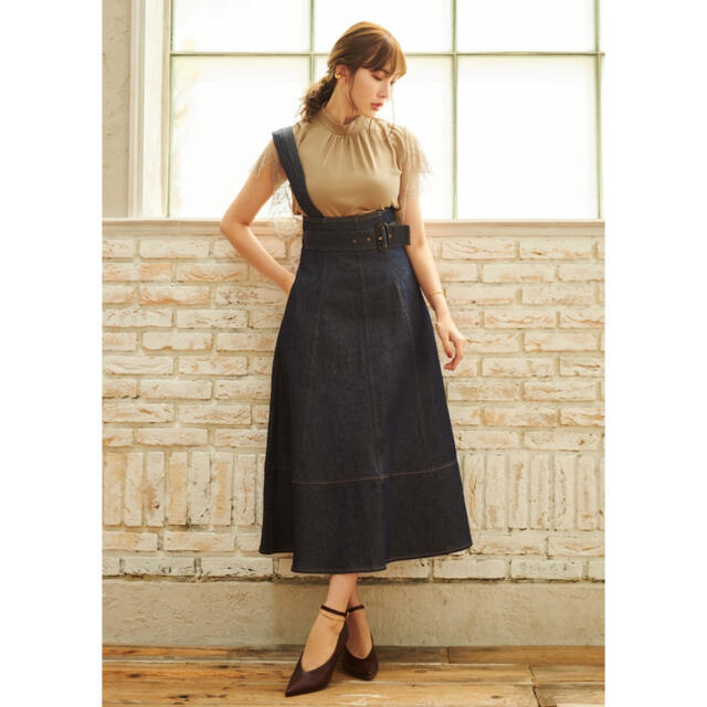 her lip to One Shoulder Denim Long Skirt レディースのスカート(ロングスカート)の商品写真