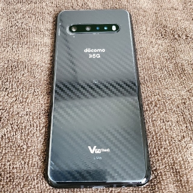 LG Electronics(エルジーエレクトロニクス)のLG V60 ThinQ 5G L-51A ザ ブラック スタイラスセット スマホ/家電/カメラのスマートフォン/携帯電話(スマートフォン本体)の商品写真