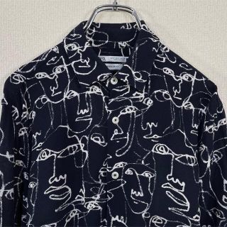 ザラ(ZARA)の【美品】ザラ/ZARA 総柄シャツ　長袖　レーヨン　アート柄　人面　ピカソ　絵画(シャツ)