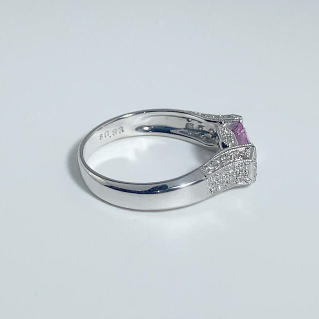 【10-32】ピンク　サファイア　ダイヤモンド　リングS0.83 D0.25ct レディースのアクセサリー(リング(指輪))の商品写真