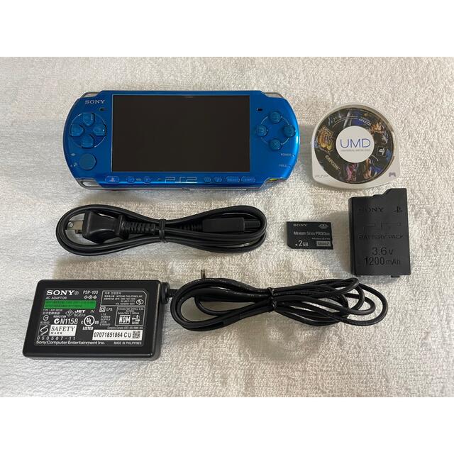 PlayStation Portable(プレイステーションポータブル)の良品　PSP-3000  バイブラントブルー エンタメ/ホビーのゲームソフト/ゲーム機本体(携帯用ゲーム機本体)の商品写真