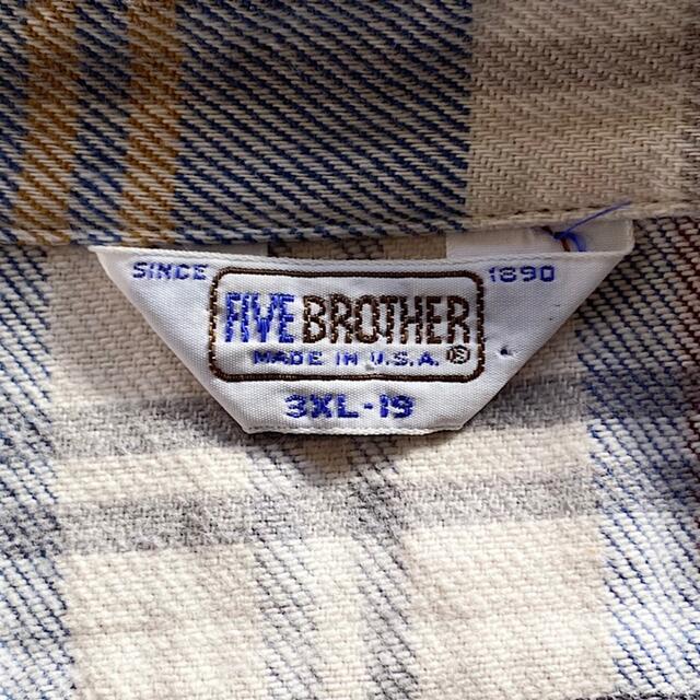 【最終価格】FIVE BROTHER ヘビーフランネルシャツ 80s 特大サイズ メンズのトップス(シャツ)の商品写真