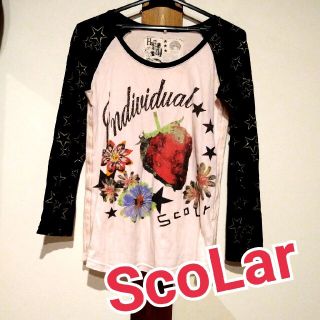 スカラー(ScoLar)のScoLar【Ｍ】ロンT　星　イチゴ　花柄(Tシャツ(長袖/七分))