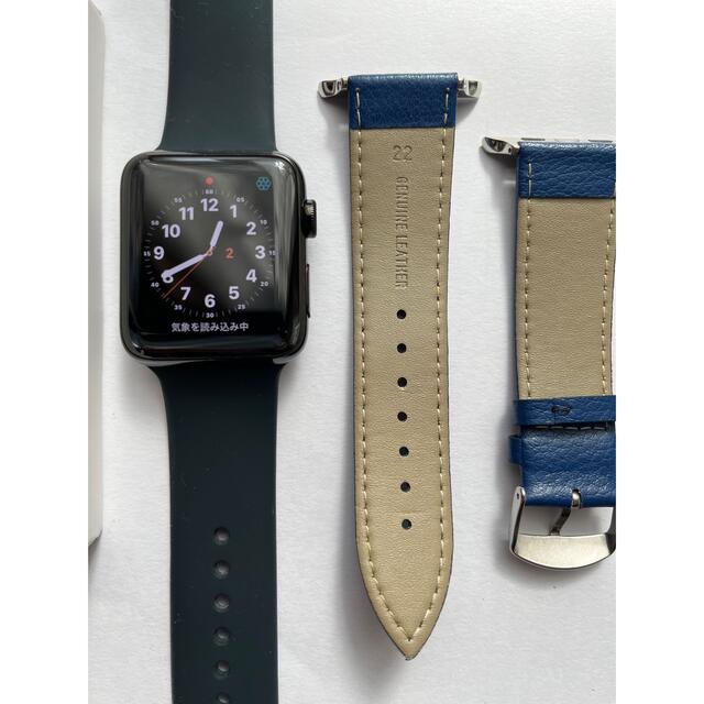 AppleWatch3 ブラックステンレス 42mm セルラー 美品 容量16G