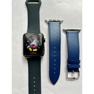 アップルウォッチ(Apple Watch)のAppleWatch3 ブラックステンレス 42mm セルラー 美品 容量16G(腕時計(デジタル))
